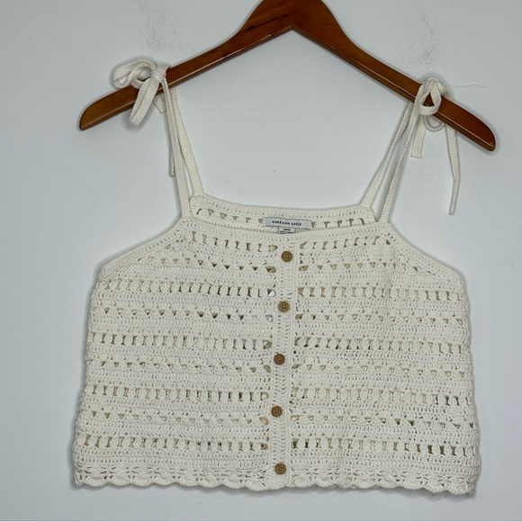 American Eagle Outfitters Tops - NWT American Eagle Women’s Cream Crochet Crop Top Size Small